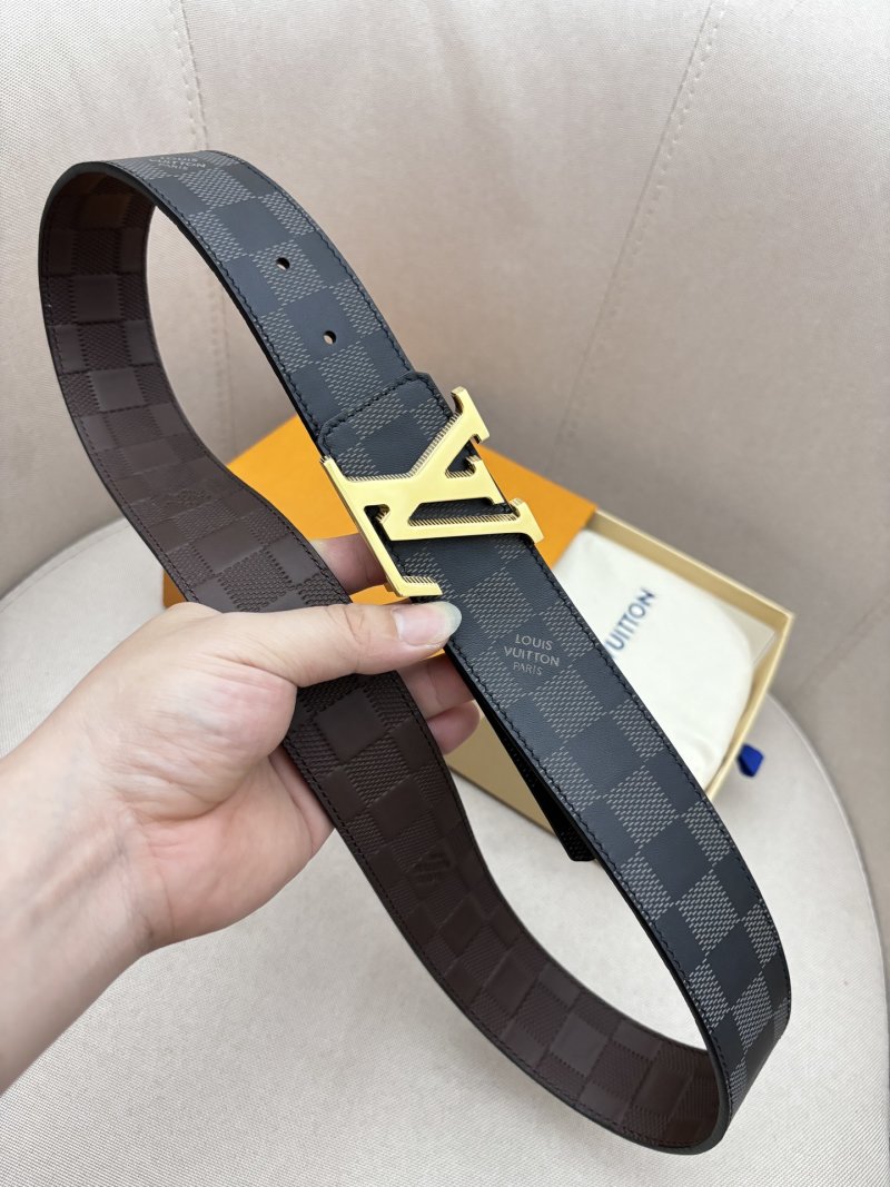 Louis Vuitton Damier Graphite Reversible Belt Gold Buckle view