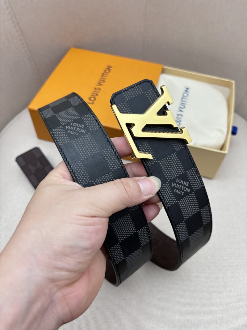 Louis Vuitton Damier Graphite Reversible Belt Gold Buckle view
