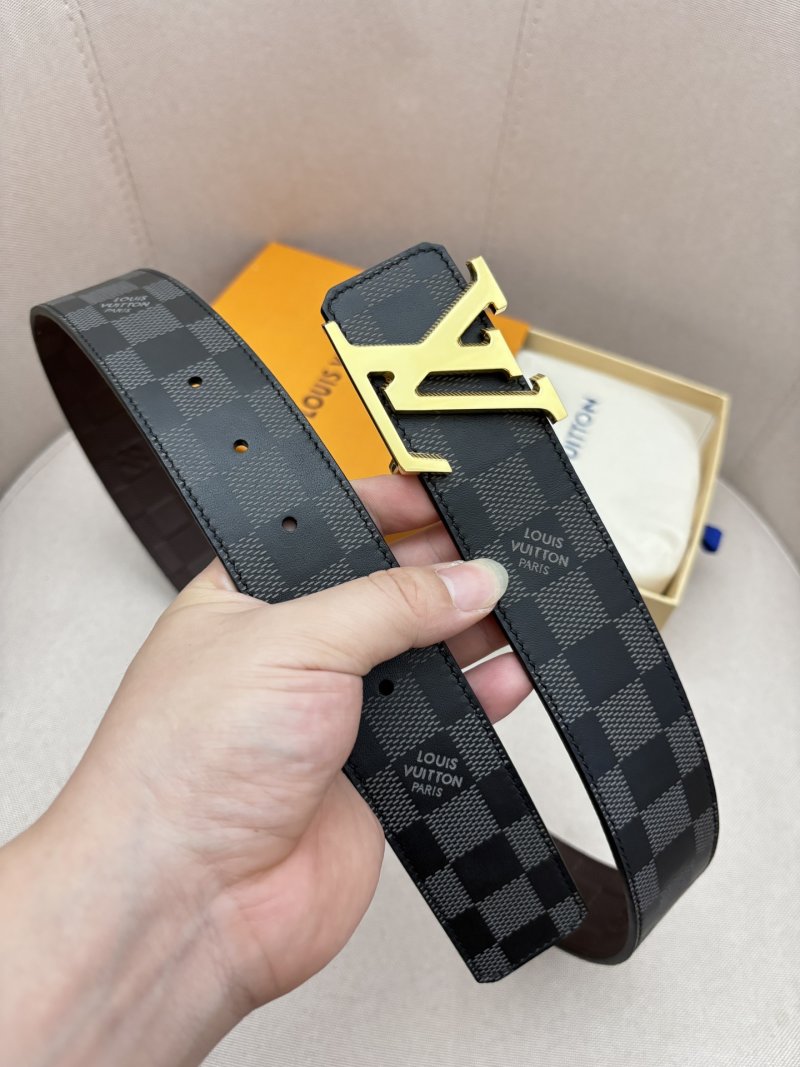 Louis Vuitton Damier Graphite Reversible Belt Gold Buckle view