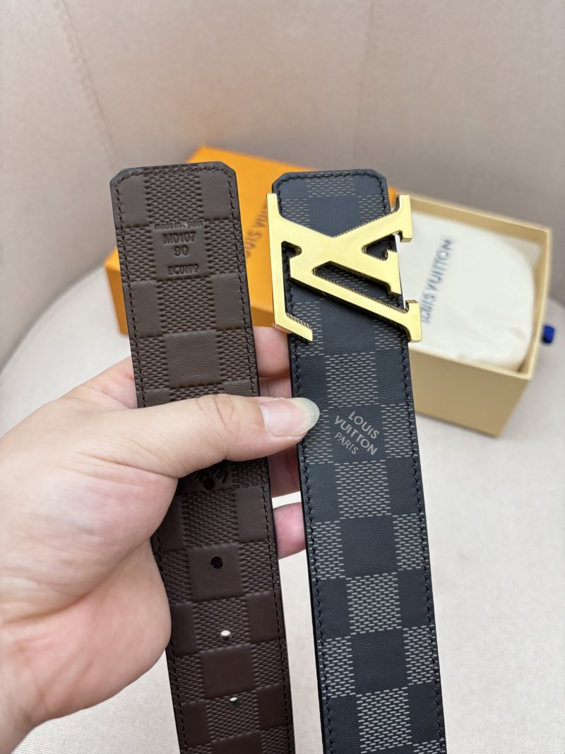 Louis Vuitton Damier Graphite Reversible Belt Gold Buckle view