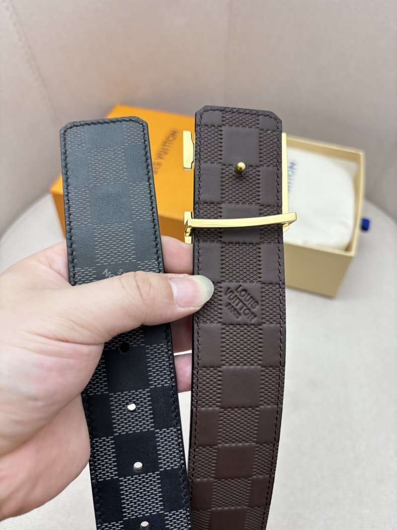 Louis Vuitton Damier Graphite Reversible Belt Gold Buckle view