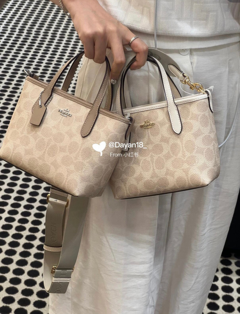 Coach Signature Canvas Beige Tote Crossbody Bag view