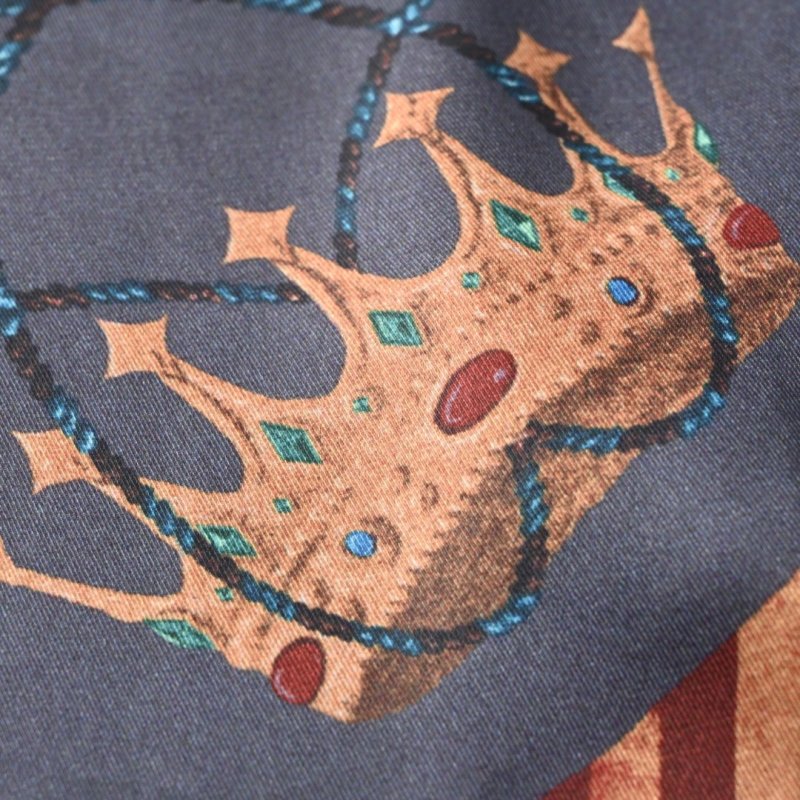 Louis Vuitton Crown Print Silk Long Sleeve Shirt Navy view
