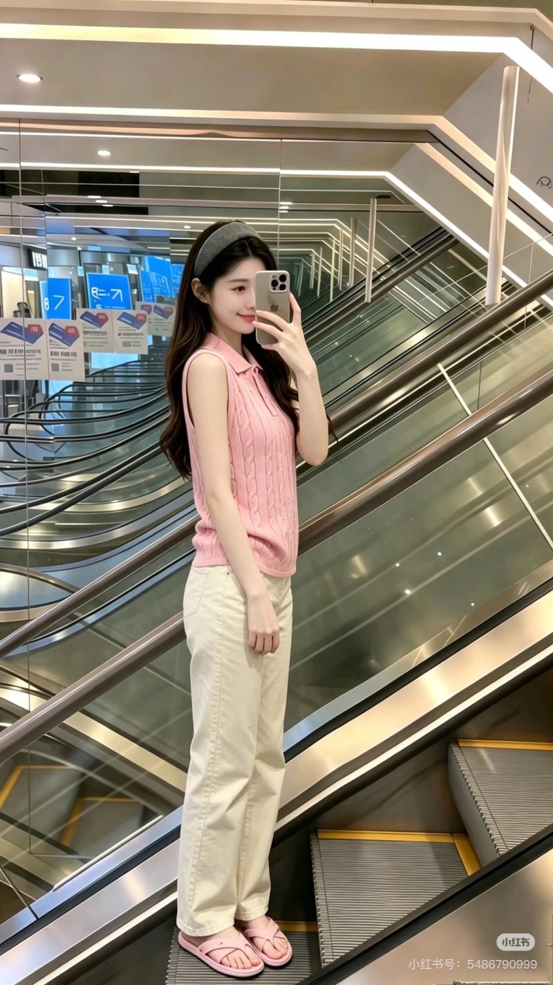Pink Cable Knit Sleeveless Vest view