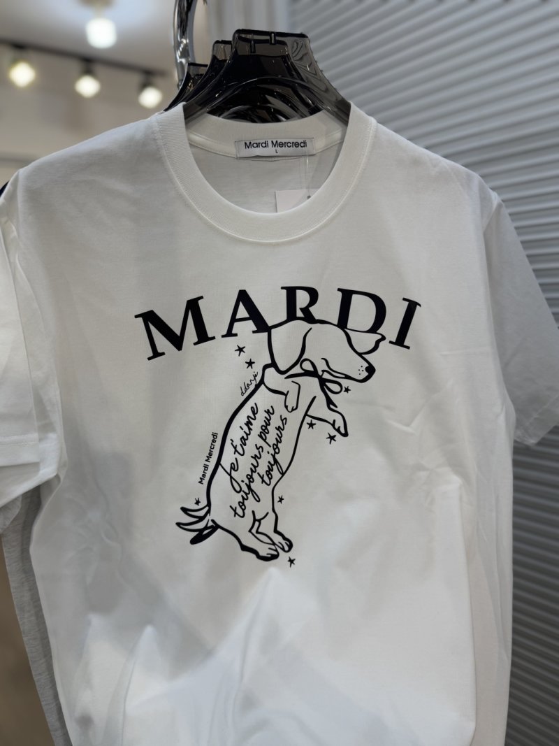 Mardi Mercredi Dachshund Print White T-Shirt