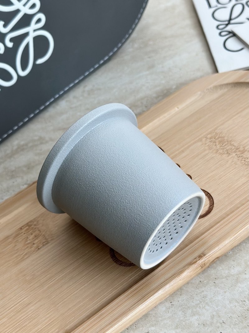Loewe Ceramic Tea Caddy Lid - Grey & White view