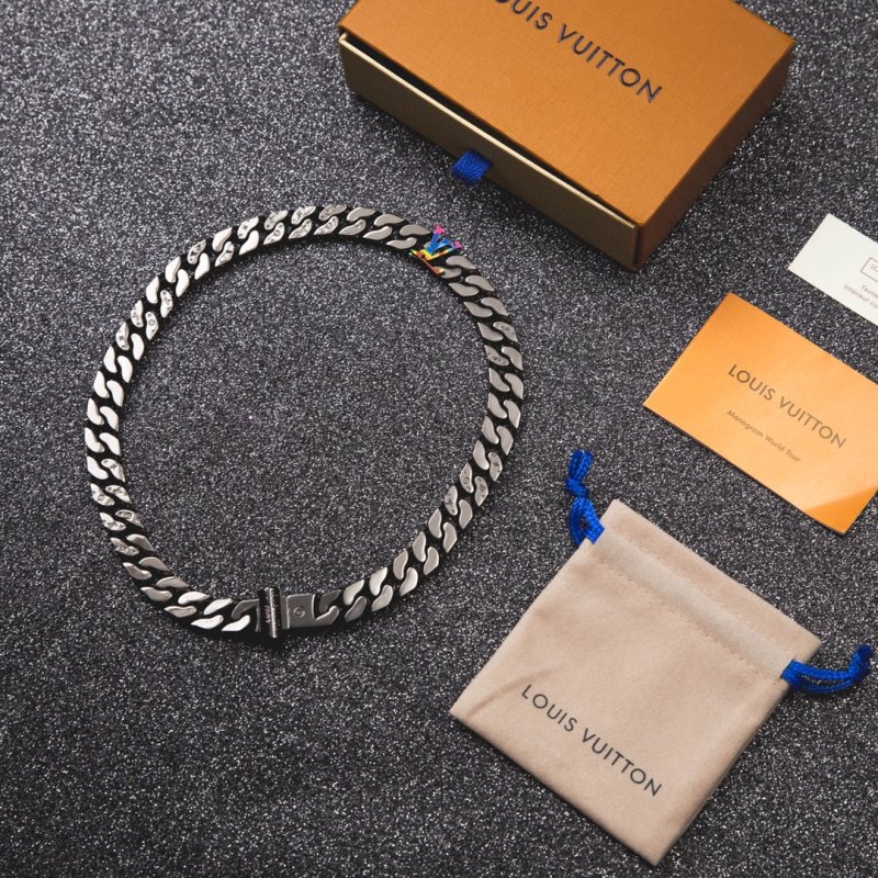 LV Sculpture Polished Chain Bracelet with Rainbow Letter Detail view