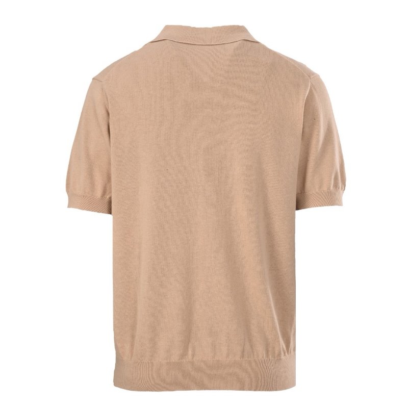 Beige Short Sleeve T-Shirt Dress with Embroidered Logo view