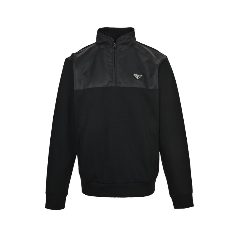 Prada Black Half-Zip Technical Nylon Jacket view