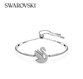 Swarovski Iconic Swan White Crystal Bangle Bracelet