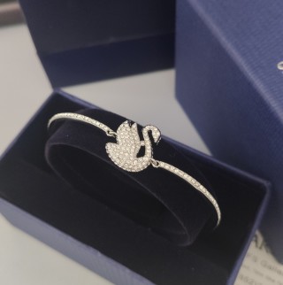 Swarovski Iconic Swan White Crystal Bangle Bracelet view 2