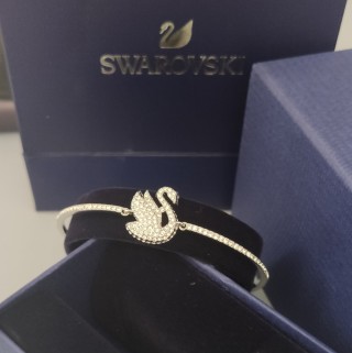 Swarovski Iconic Swan White Crystal Bangle Bracelet view 7