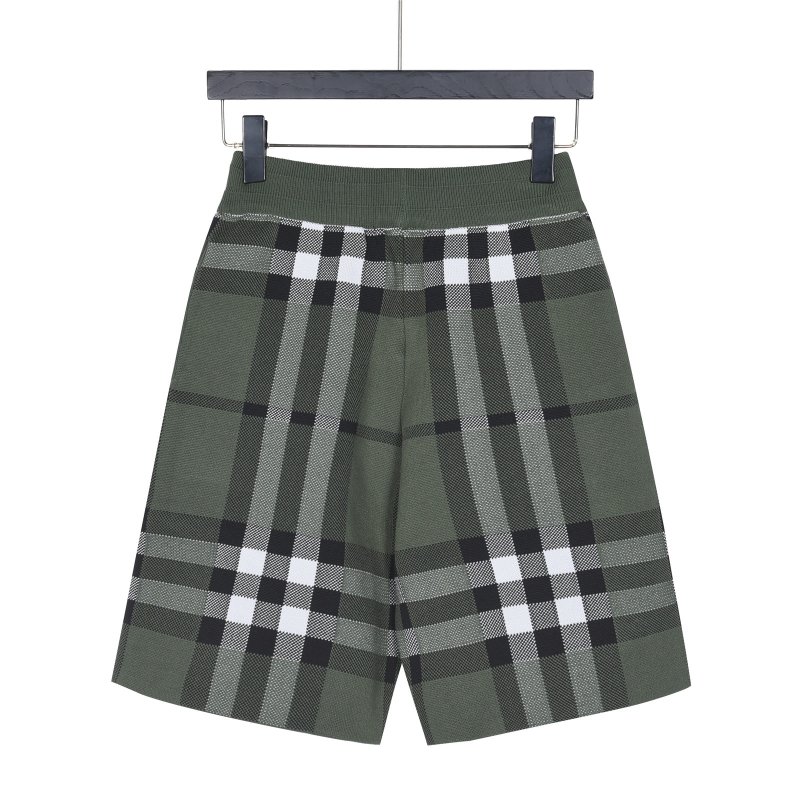 Burberry Green Check Wool Blend Shorts view