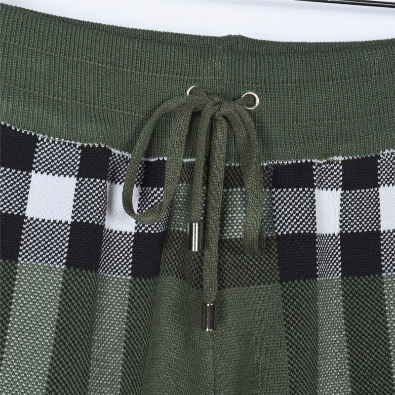 Burberry Green Check Wool Blend Shorts view