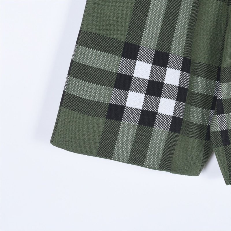 Burberry Green Check Wool Blend Shorts view