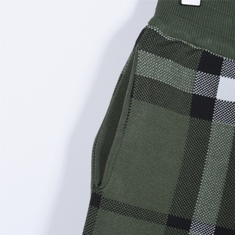 Burberry Green Check Wool Blend Shorts view