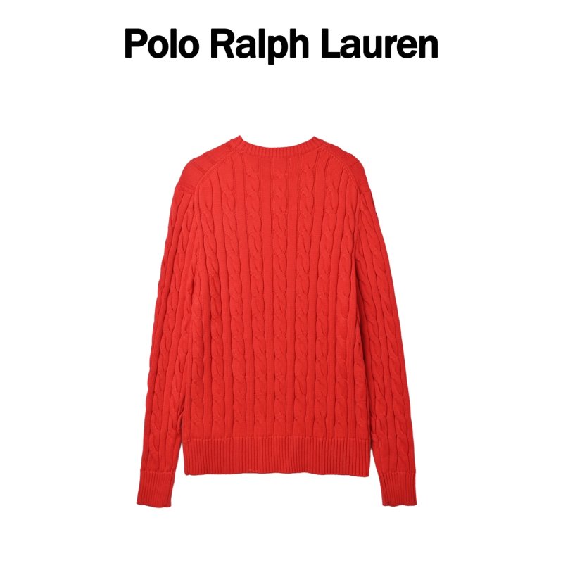 Polo Ralph Lauren Red Cable Knit Crewneck Sweater view