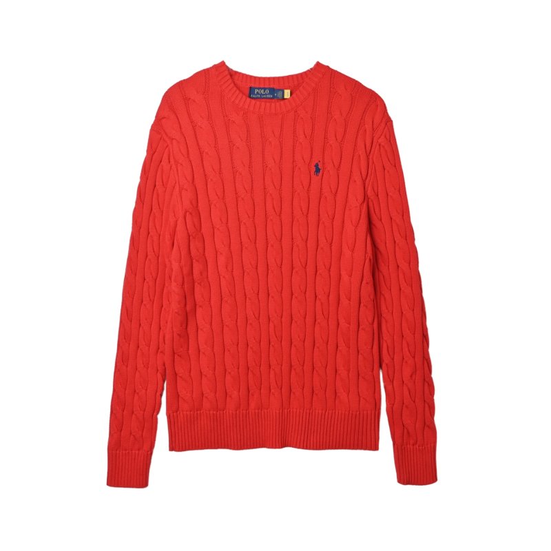 Polo Ralph Lauren Red Cable Knit Crewneck Sweater view