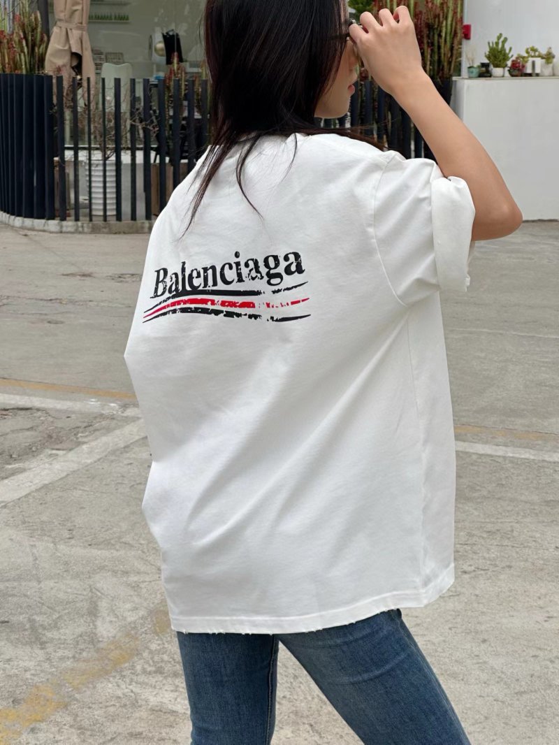 Balenciaga Logo Print Oversized White T-Shirt view
