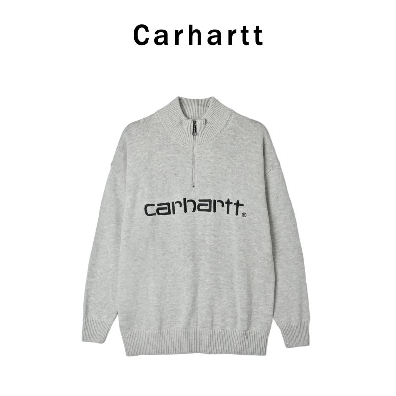Carhartt Grey Logo Crewneck Knit Sweater view
