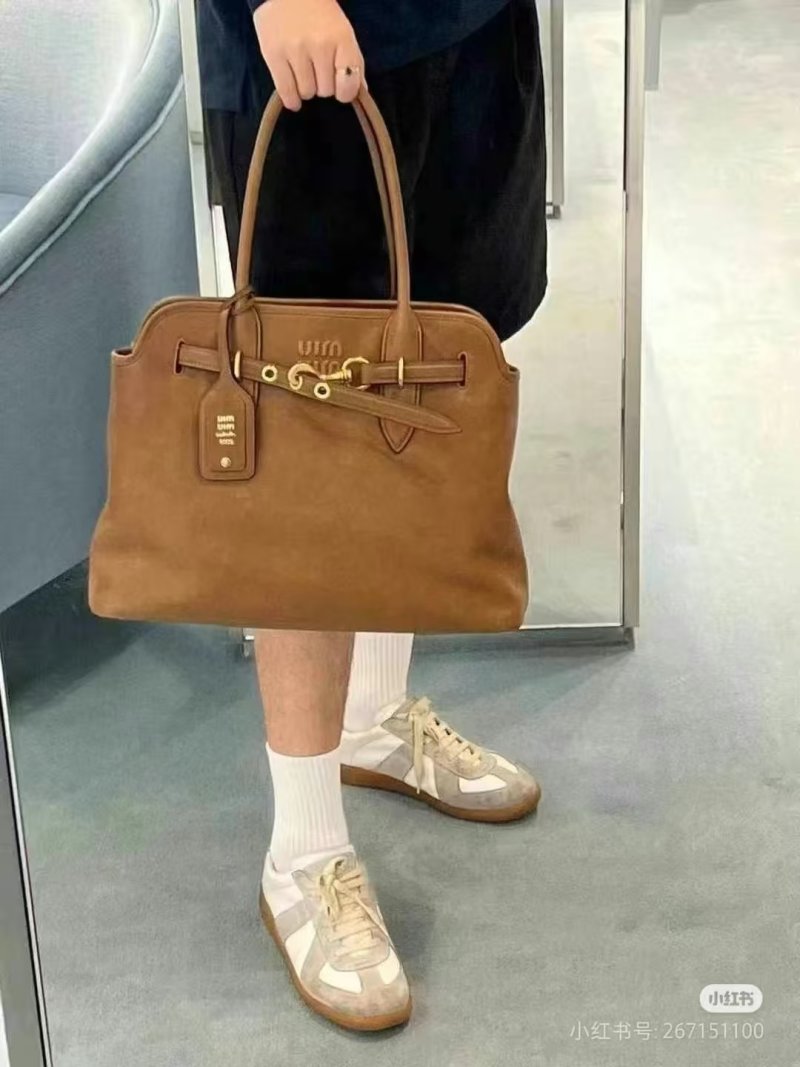 Miu Miu Shell Tote Bag Cognac Leather view