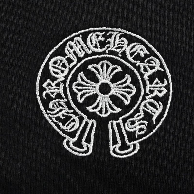 Black Graphic Print Short Sleeve T-Shirt with Embroidered Back Design view