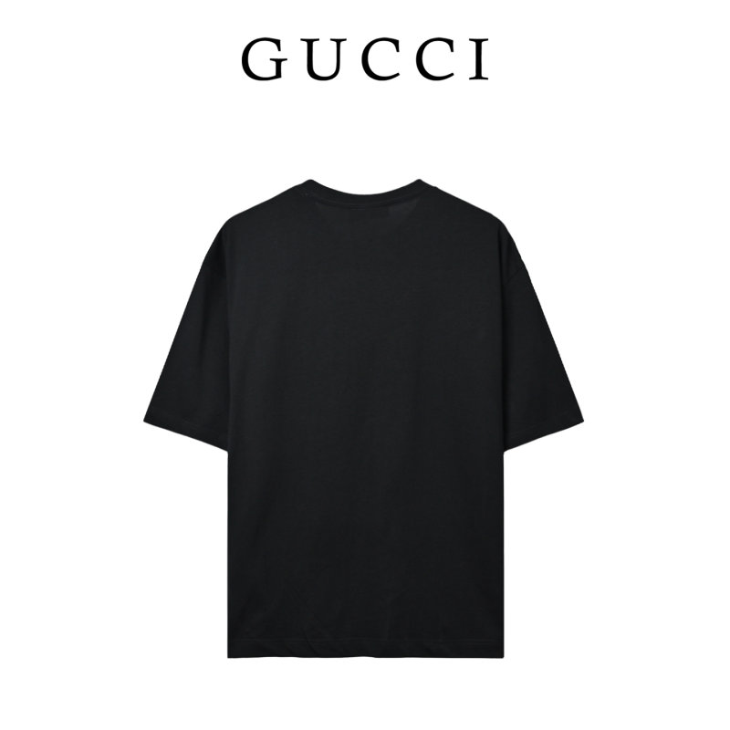 Gucci Logo Embroidered Black T-Shirt view