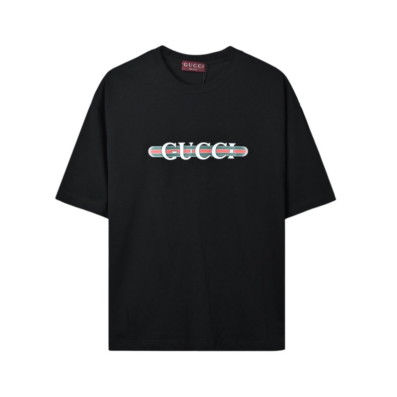Gucci Logo Embroidered Black T-Shirt view
