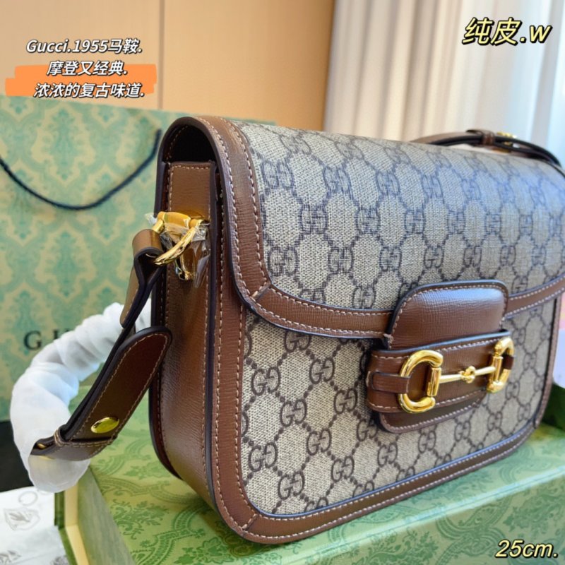 Gucci 1955 Horsebit Shoulder Bag Brown Monogram Canvas view