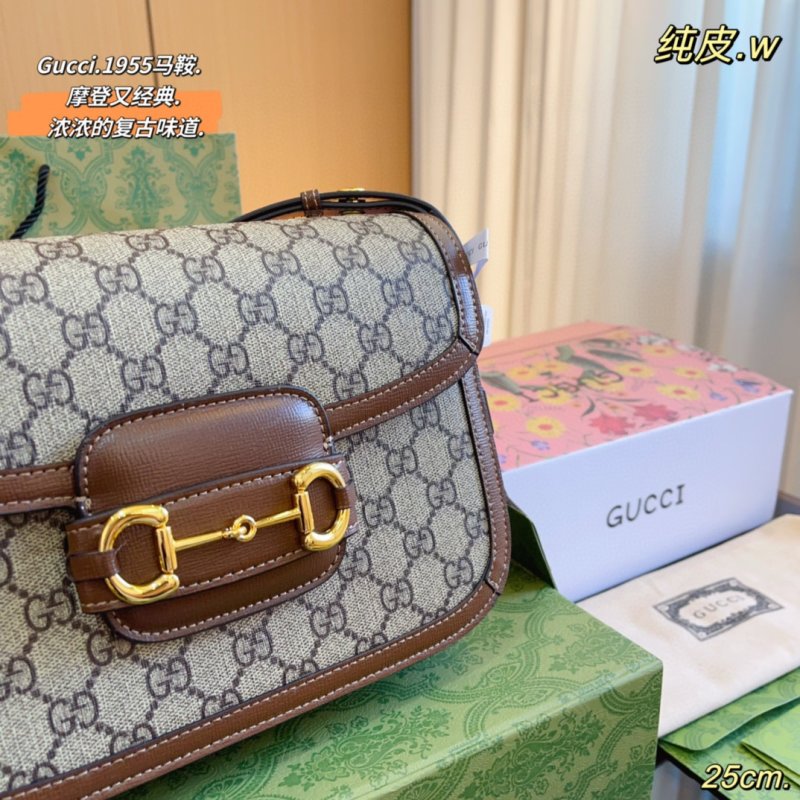 Gucci 1955 Horsebit Shoulder Bag Brown Monogram Canvas view