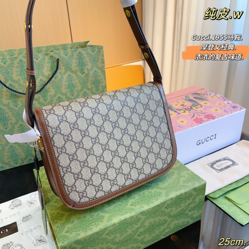 Gucci 1955 Horsebit Shoulder Bag Brown Monogram Canvas view