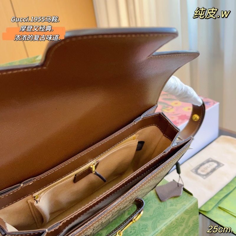 Gucci 1955 Horsebit Shoulder Bag Brown Monogram Canvas view