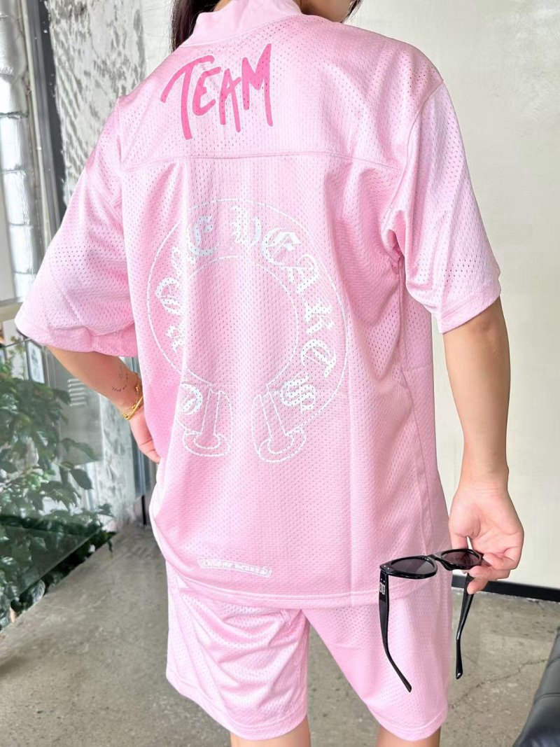 Essentials Pink Mesh Logo T-Shirt view