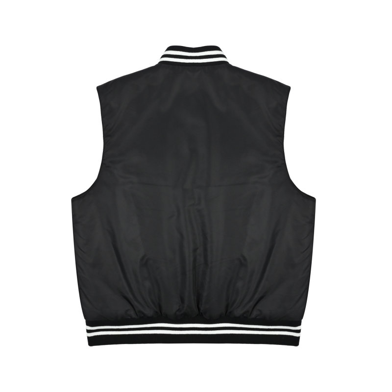 Prada Black & White Colour-Block Varsity Bomber Jacket view