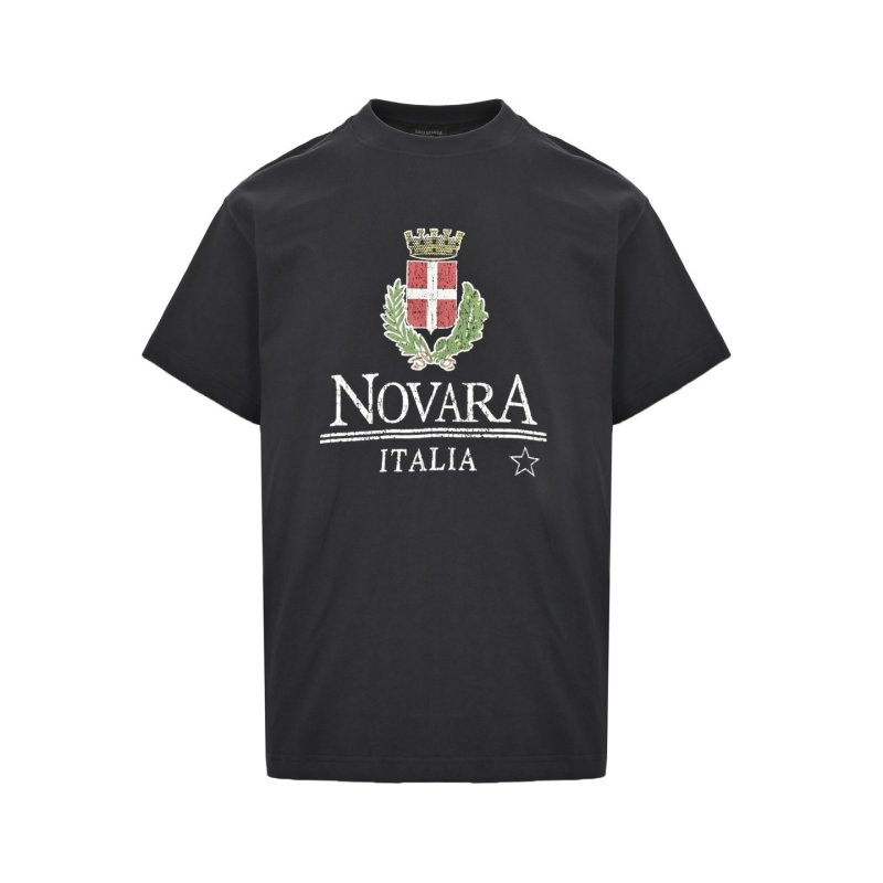 Novara Italia Crest Black Short Sleeve T-Shirt view