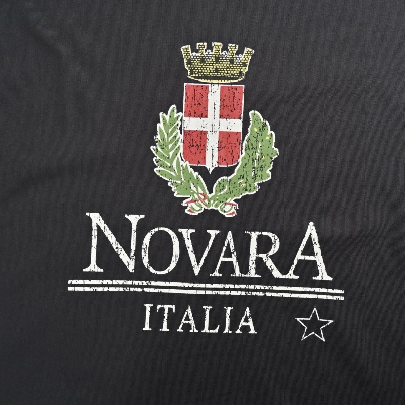 Novara Italia Crest Black Short Sleeve T-Shirt view