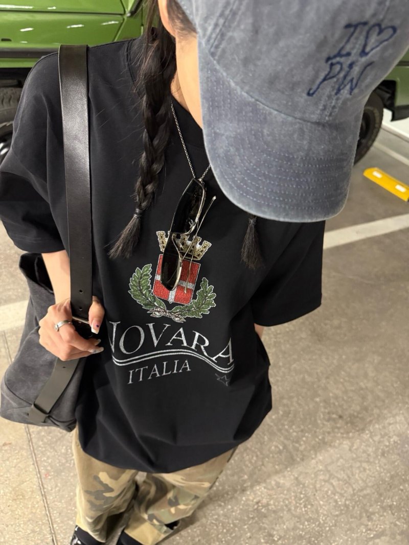 Novara Italia Crest Black Short Sleeve T-Shirt view