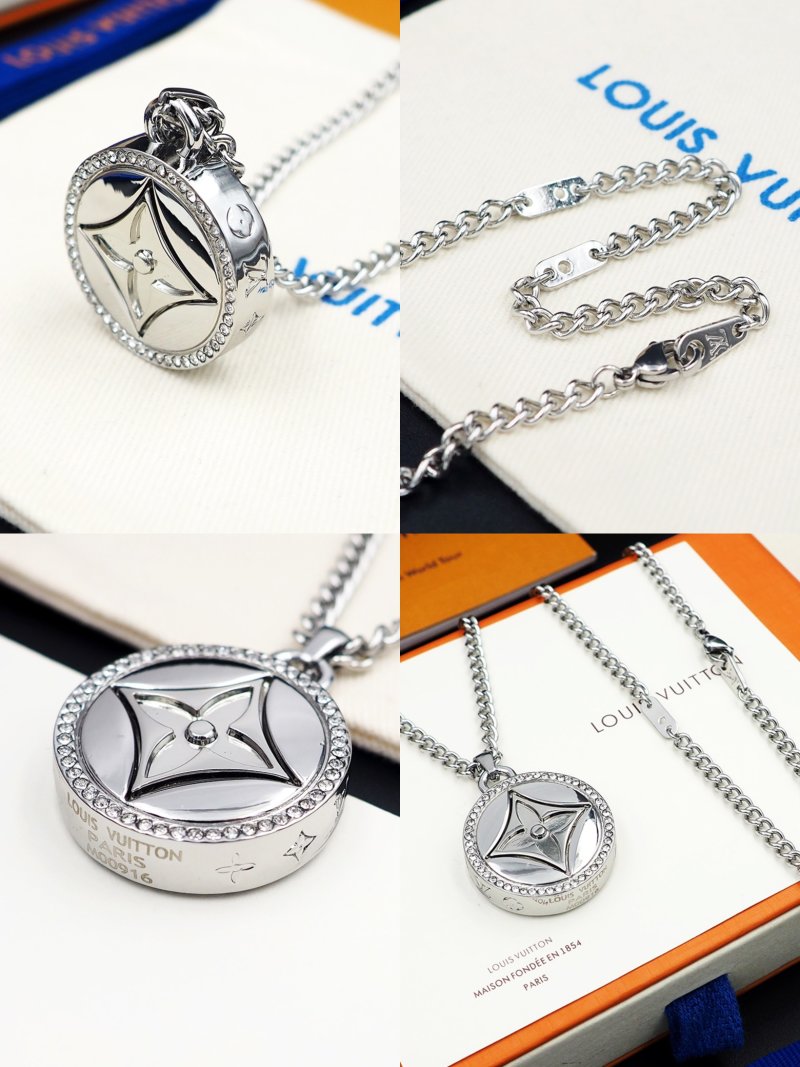 Louis Vuitton Twisted Flower Silver Pendant Necklace view