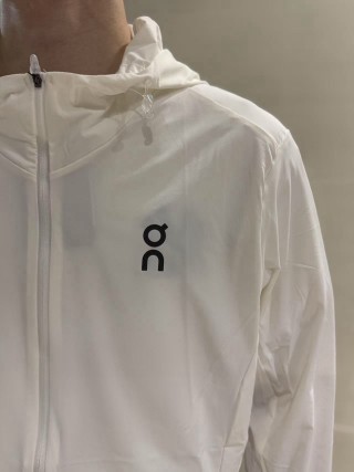 On White Lightweight Windbreaker Jacket
