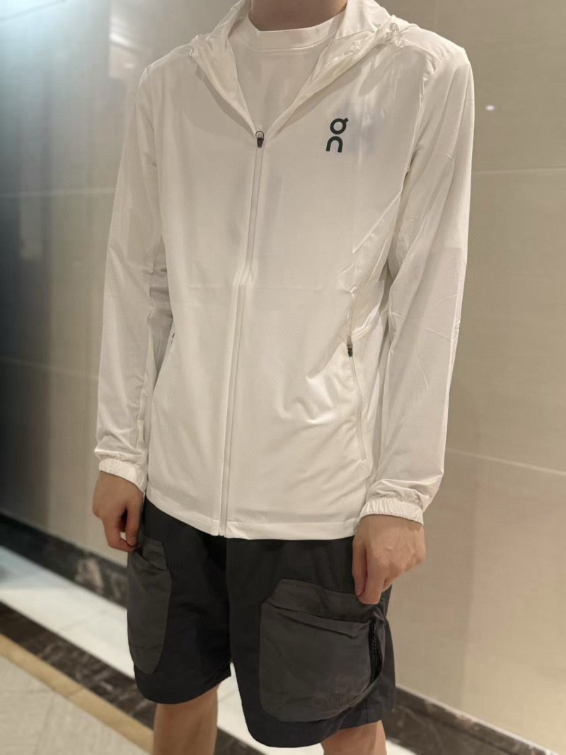 On White Lightweight Windbreaker Jacket view