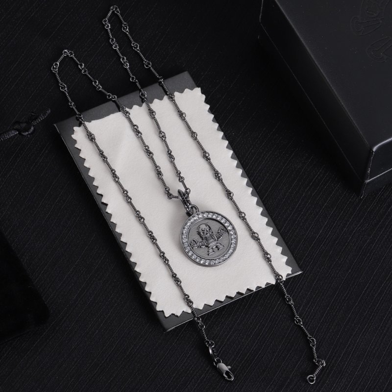 Chrome Hearts Black Skull Pendant Necklace with Chain view