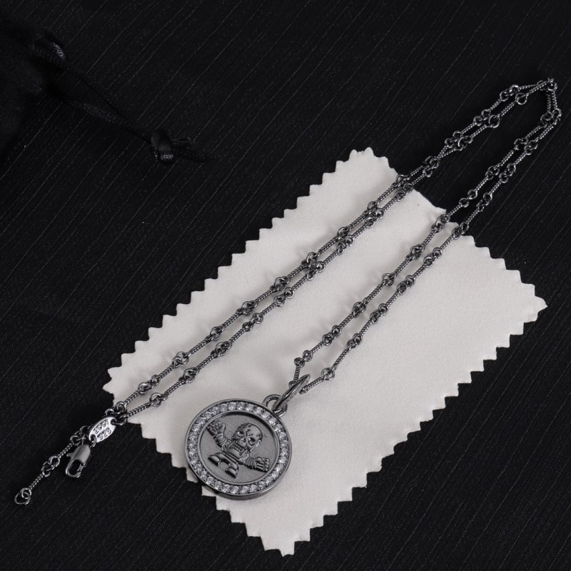 Chrome Hearts Black Skull Pendant Necklace with Chain view