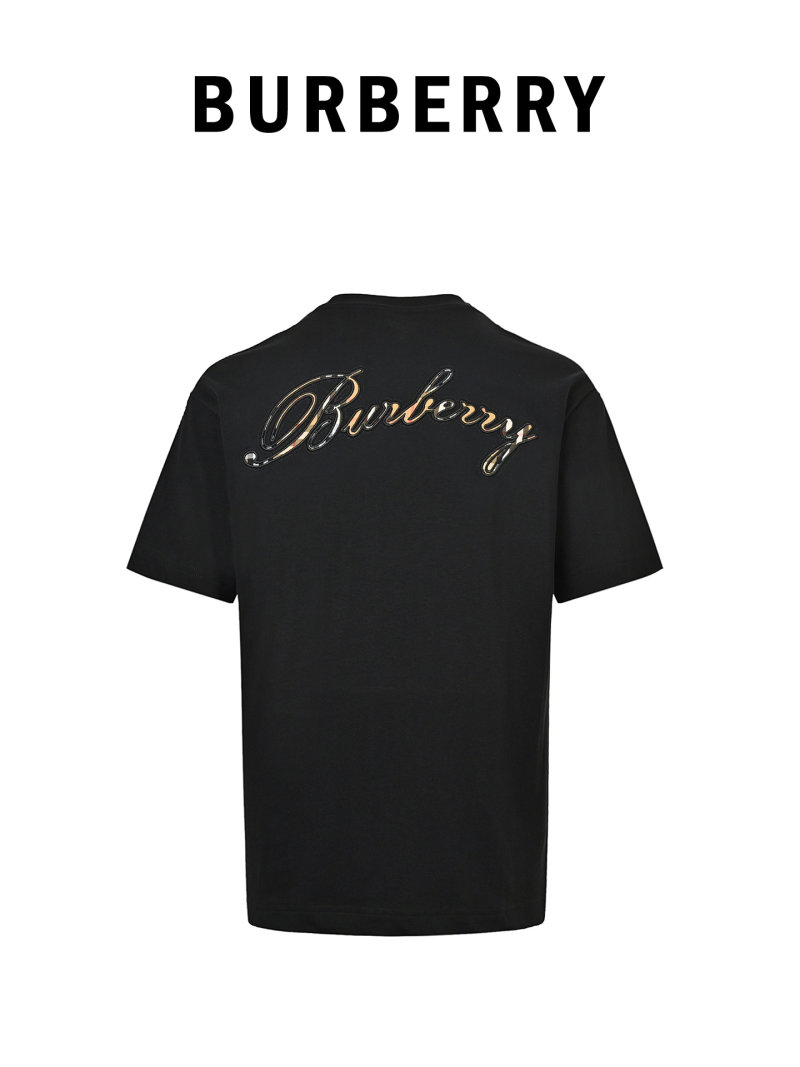 Burberry Black Logo Embroidered T-Shirt view