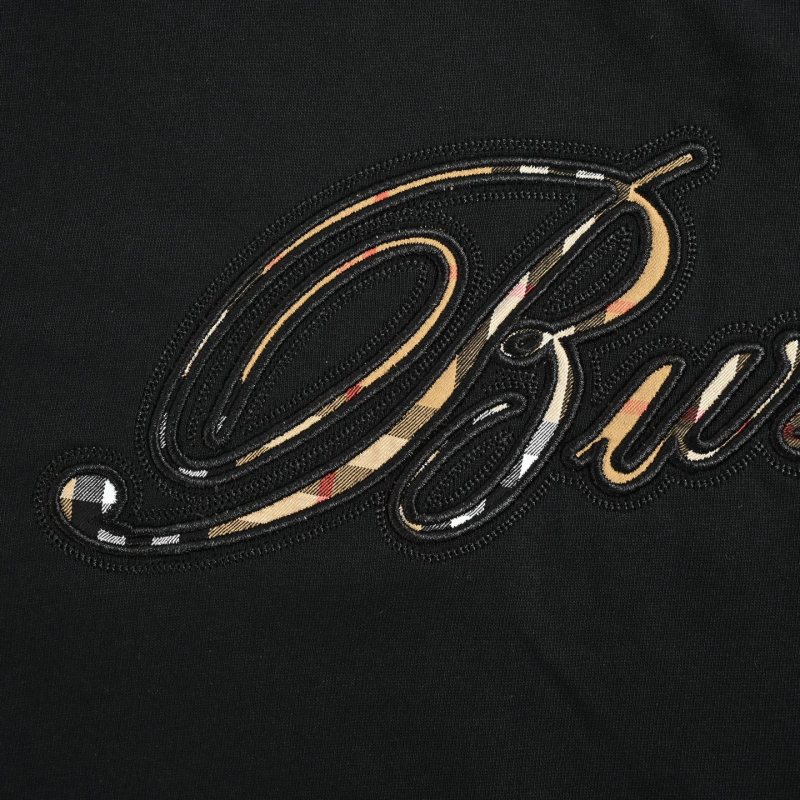 Burberry Black Logo Embroidered T-Shirt view