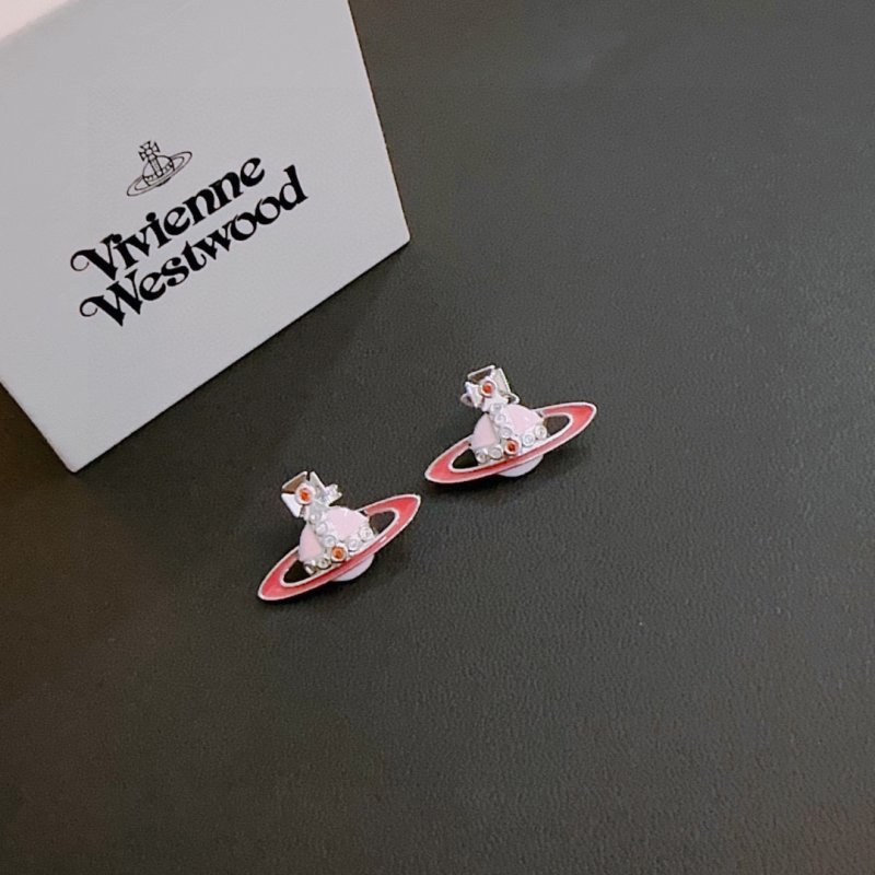 Vivienne Westwood Saturn Orb Drop Earrings Pink