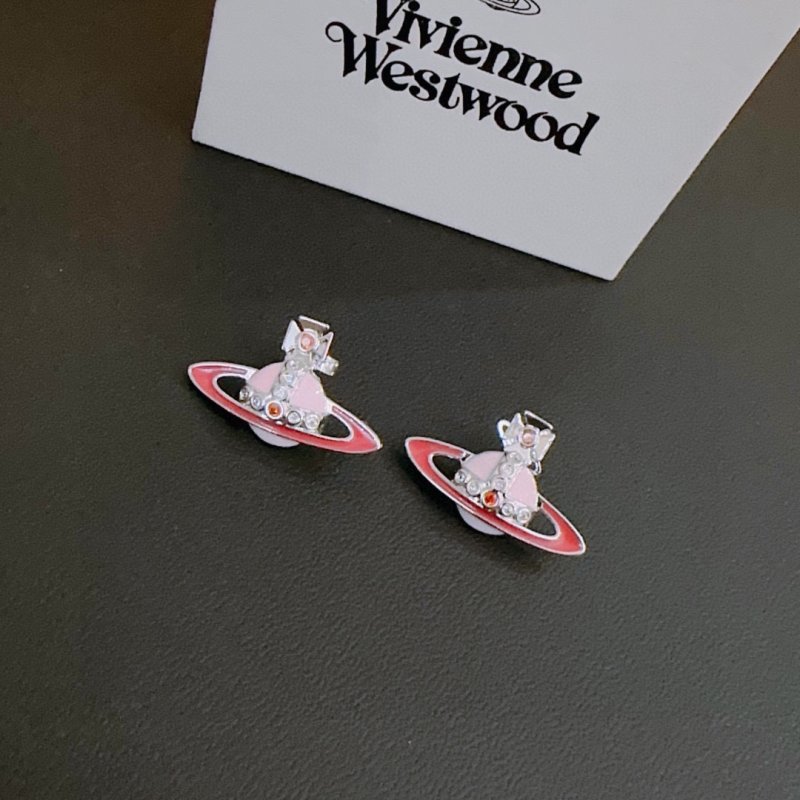 Vivienne Westwood Saturn Orb Drop Earrings Pink view