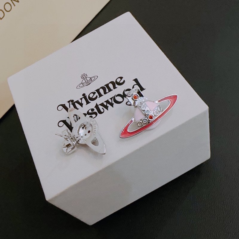 Vivienne Westwood Saturn Orb Drop Earrings Pink view