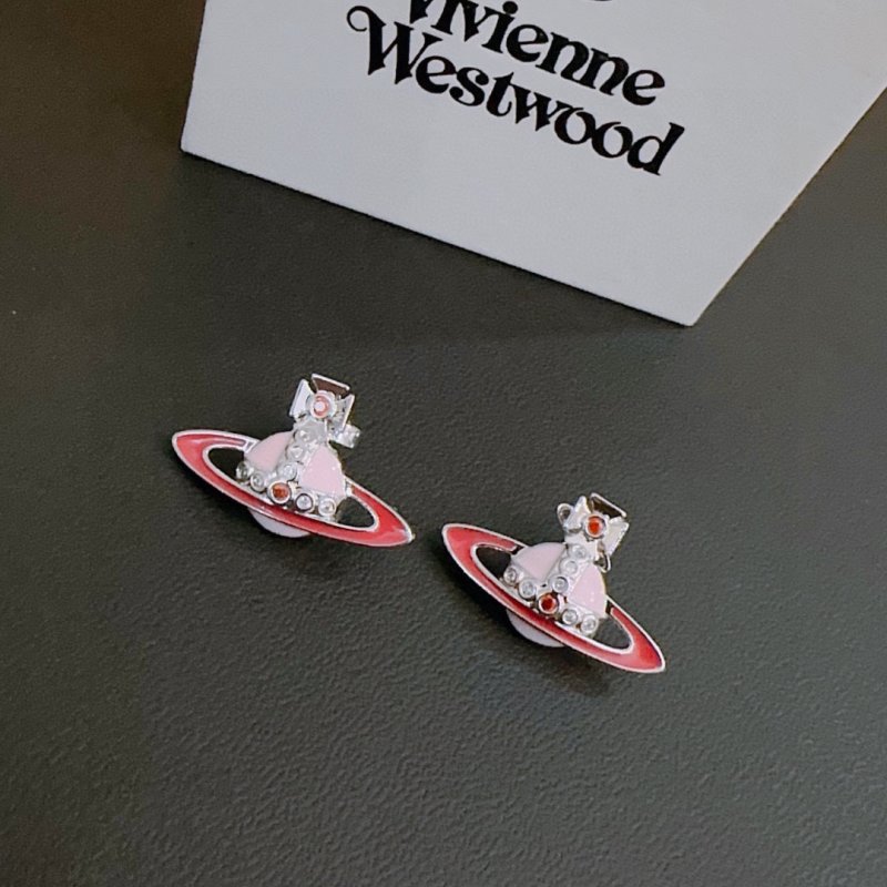Vivienne Westwood Saturn Orb Drop Earrings Pink view