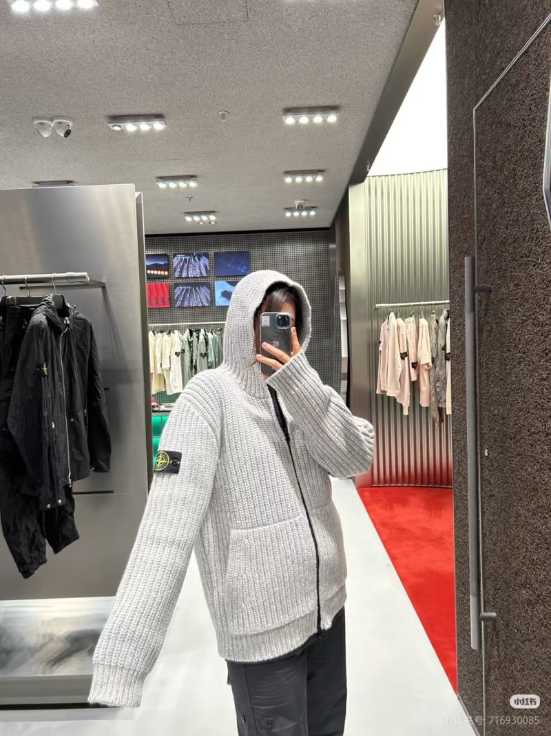 Oversized Ribbed Knit Cardigan Jacket Grey view