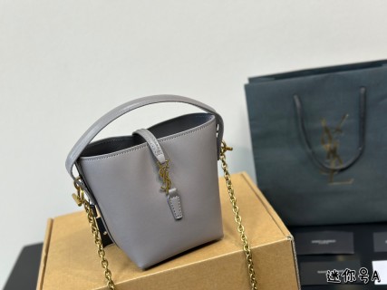 YSL Mini Bucket Bag Cream Leather view 2